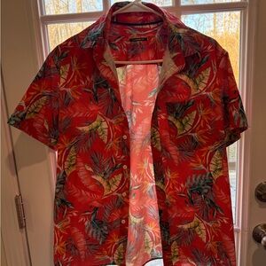 Apt 9 Men’s Red/Orange and Yellow Tropical Shirt